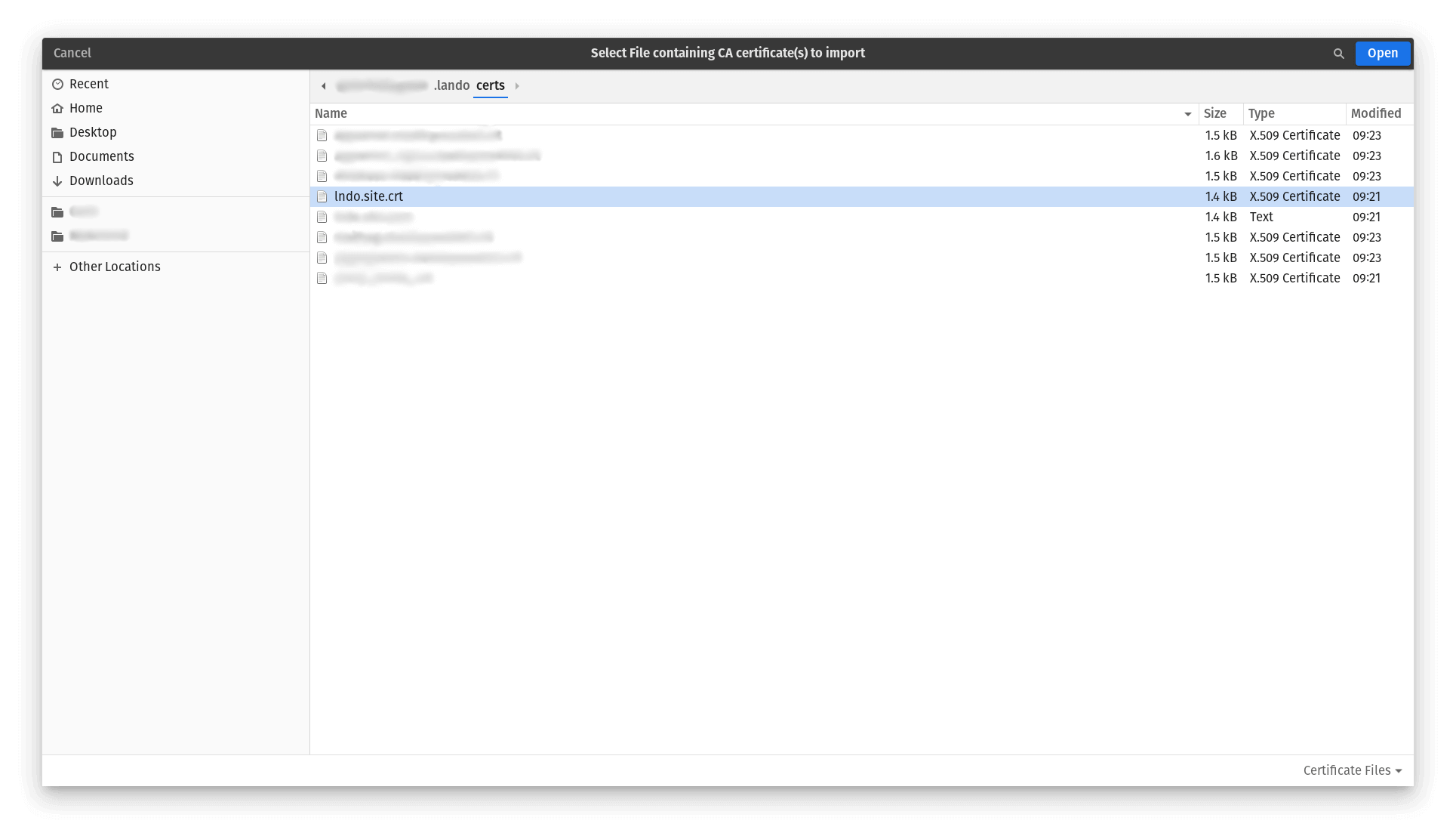 {{0xc003546960 0xc003546960 /images/2020/10/7-select-lndo-site-crt.png Select 'lndo.site.crt' and click 'Open' Screenshot of the contents of the &lsquo;certs&rsquo; folder with &rsquo;lndo.site.crt&rsquo; highlighted. Screenshot of the contents of the &lsquo;certs&rsquo; folder with &rsquo;lndo.site.crt&rsquo; highlighted. 0xc003462780} 6 true}