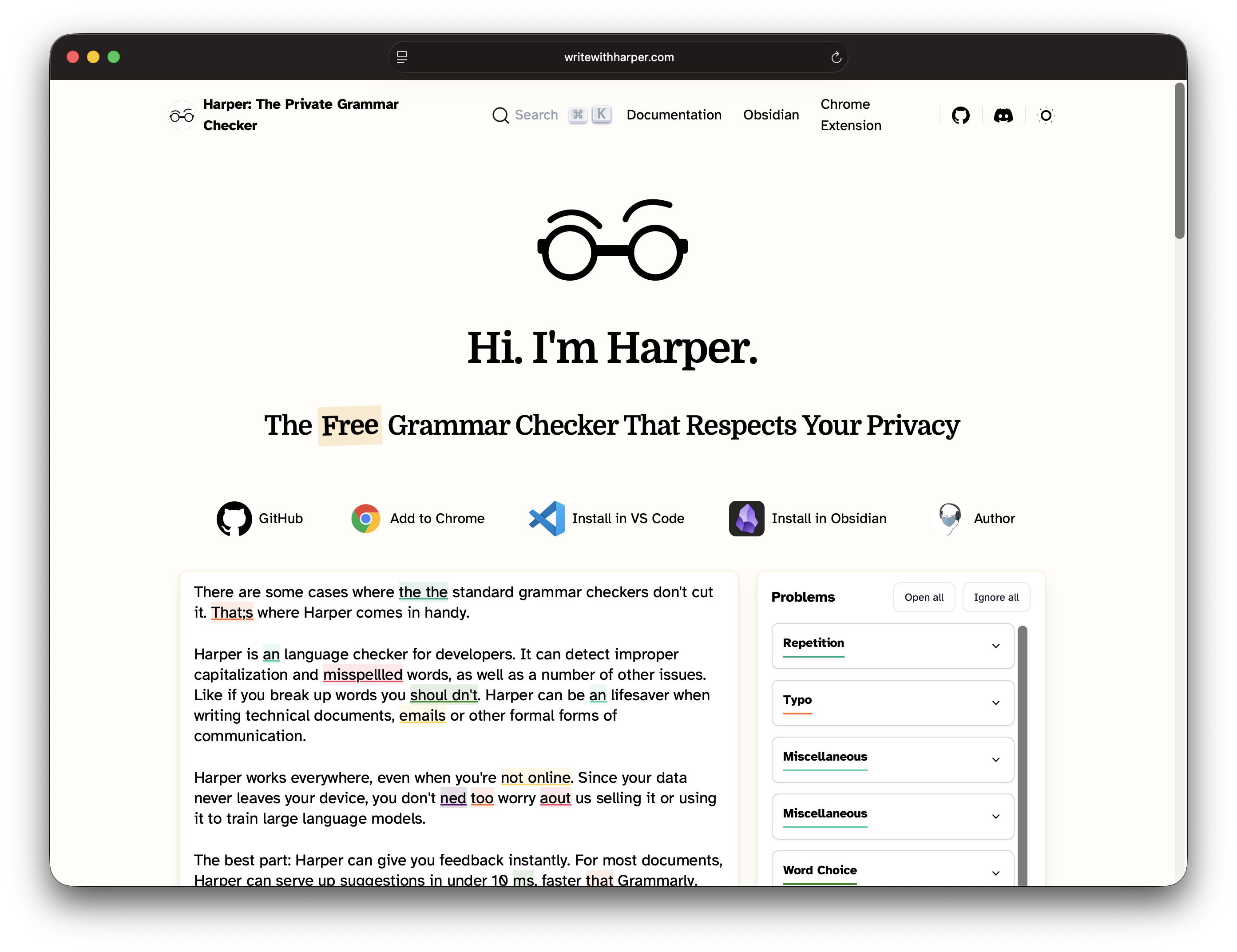 Harper, My New Grammar Checker